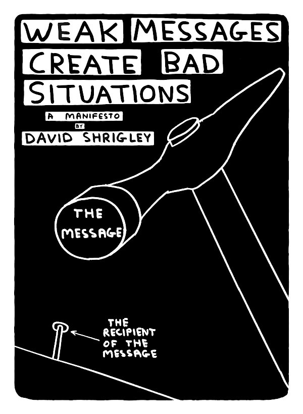 Weak Messages Create Bad Situations by David Shrigley (eBook ISBN 9781782114048) book cover
